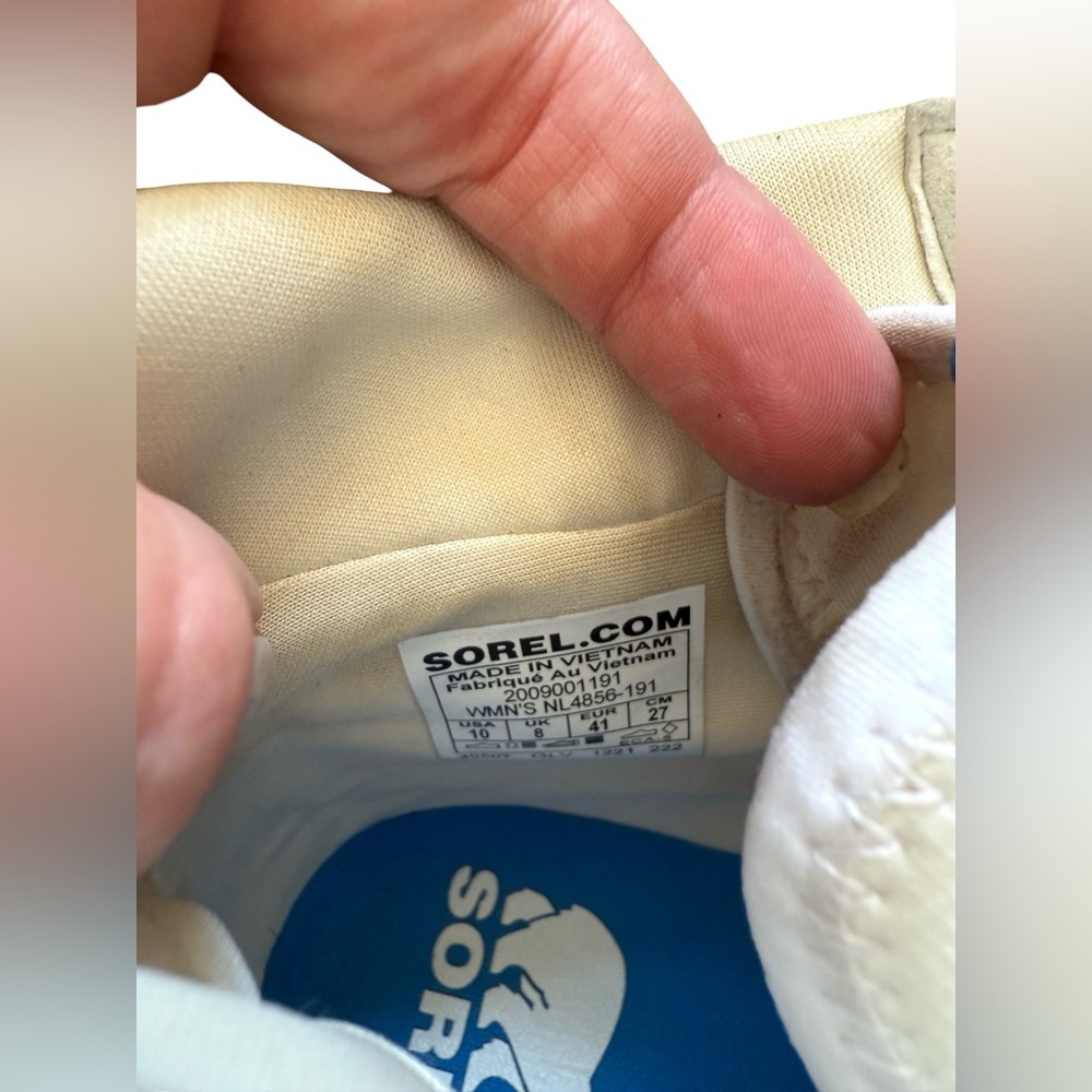 Sorel Ona 503 Knit Stylish Cream High-Top Hiking Casual Sneakers - Picture 10 of 12